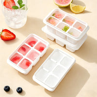 Ice Cube Tray Set with Lid and Press, Easy Release for Home Freezers