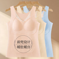 Girls' Thermal Fleece-Lined Camisole with Built-in Bra Pads for Winter