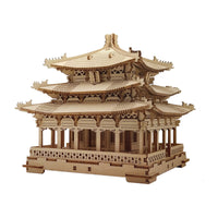 Wooden 3D Puzzle Model Ancient Chinese Architecture Mortise and Tenon Structure for Adults