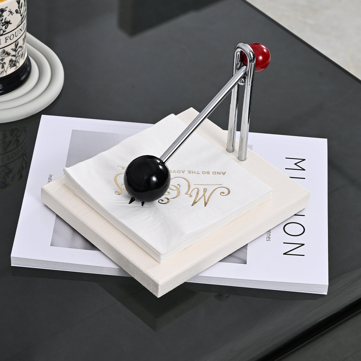 Square Tissue Holder for Restaurant Hotel, Vertical Napkin Dispenser for Dining Table, Decorative Tissue Box