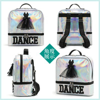 Kids Holographic Ballet Dance Backpack for Girls, Latin Dance Practice Bag