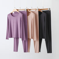 Women's Modal Thermal Underwear Set Thin Long Sleeve Top and Pants