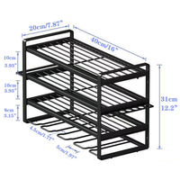 Wall-Mounted Power Tool Organizer Rack with Detachable Drill Charging Station and Bit Holder
