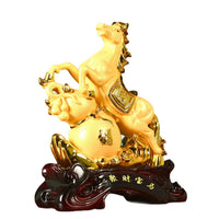 Resin Galloping Horse Figurine for Home and Office Decor, Feng Shui Prosperity Gift