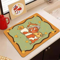 Cute Star Man Diatomaceous Earth Kitchen Sink Faucet Absorbent Mat Quick Dry Drain Pad