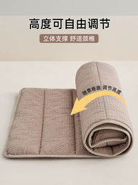 Adjustable Height Cotton Towel Pillow for Neck Support and Sleep, Foldable Low Pillow for Travel and Home Use
