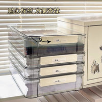 Large Capacity Transparent Plastic Document Storage Box for A4 Files, Certificates, and Papers