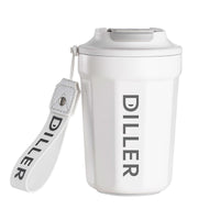 Portable Stainless Steel Coffee Mug with Ceramic Coated Interior, Insulated Travel Tumbler for Hot and Cold Beverages