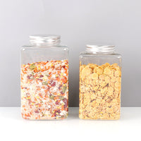Square PET Food Storage Containers with Airtight Lids for Grains and Dry Goods