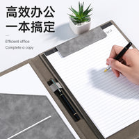 A4 Leather Portfolio Folder with Magnetic Closure and Notepad