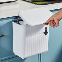 Wall-Mounted Trash Can with Lid for Kitchen, Punch-Free Waste Bin, Multi-functional Storage