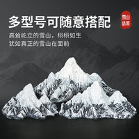 Aquarium Mountain Landscape Decoration with Snow-capped Peaks and Coarse Sand