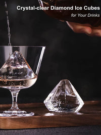 Cocktail Ice Cube Molds for Whiskey and Drinks - Diamond, Skull, Rose, Wave Shapes