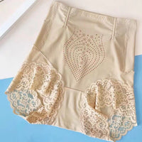 Women's High-Waist Tummy Control Shaper Shorts with Lace Trim