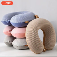 Portable U-Shaped Travel Neck Pillow for Airplane, Car, and Office Use, Removable Washable Cover