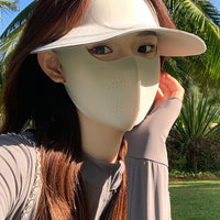 UV Protection Ice Silk Face Mask with Wide Brim for Cycling and Sun Protection