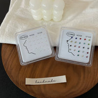 925 Sterling Silver Tiny Nose Studs and Tragus Earrings with Clear Round Zirconia, 24-Piece Set