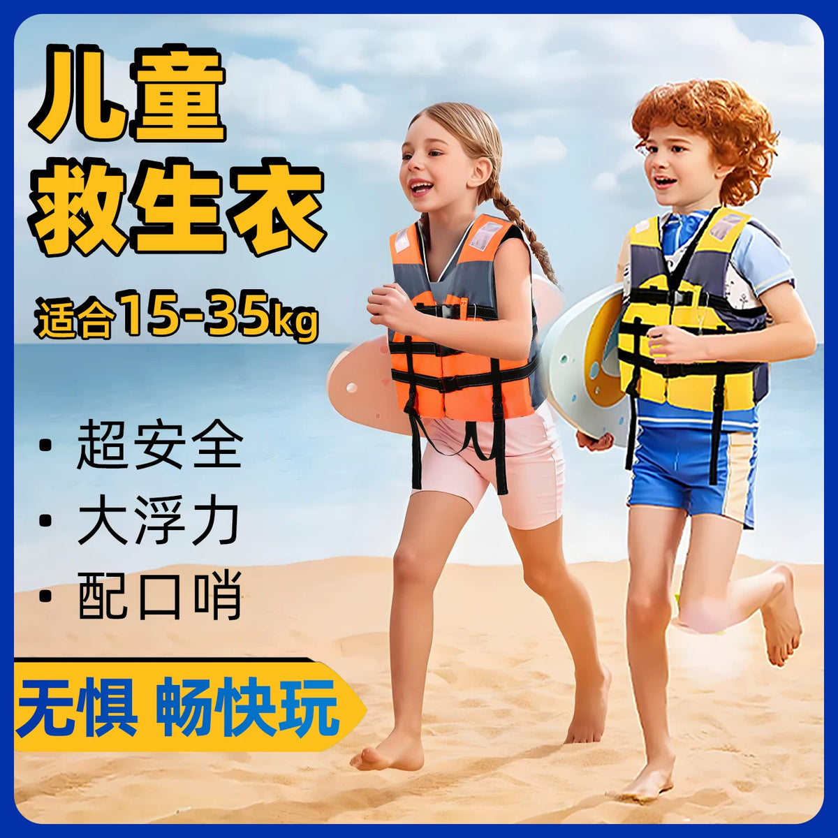 Kids' High Buoyancy Life Vest for Fishing, Boating, and Flood Protection