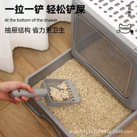 Large Top-Entry Cat Litter Box with Pull-Out Tray, Odor Control, and Anti-Splash Design