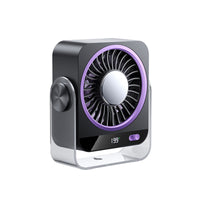 Desktop Semiconductor Cooling Fan with Digital Display, Rechargeable & Wall-Mountable for Students & Office