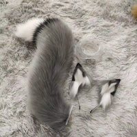 Handmade White Wolf Ears and Tail Cosplay Set