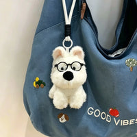 Cute West Highland White Terrier Plush Keychain Bag Charm for Girls, Birthday & Valentine's Day Gift