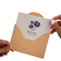 Foldable Mini Greeting Card, Vintage Kraft Paper Envelope Blessing Card, Graduation Postcard for Students