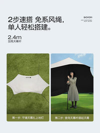 Instant Pop-Up Canopy Tent with Table & Chairs Set for Outdoor Camping & Picnics