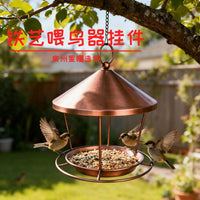 Hanging Iron Bird Feeder for Outdoor Garden