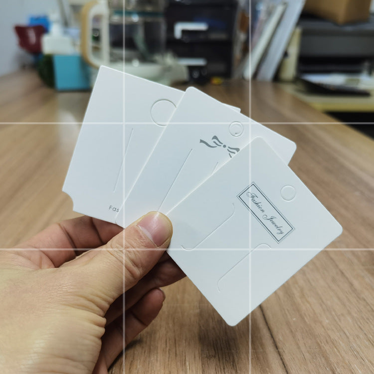 Colorful Paper Card Head DIY Hair Clip Packaging White Simple Square Card Tag Pearl Jewelry Card Wholesale