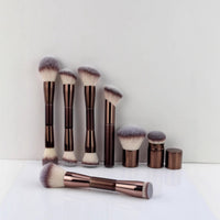 7-Piece Double-Ended Retractable Makeup Brush Set for Foundation, Powder, and Contour