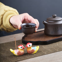 Cartoon Mandarin Duck Ceramic Incense Holder for Home Decor