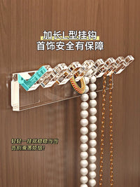 Adhesive Jewelry Hooks for Wall or Door Mounting - Mini Multi-Grid Organizer for Necklaces, Earrings, Bracelets