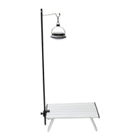 Portable Aluminum Alloy Camping Lantern Stand with Ground Insert and Table Clamp