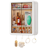 Wall-Mounted Bathroom Storage Cabinet with Magnetic Closure, Dustproof Organizer for Home Toilet