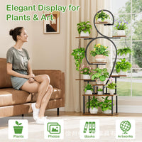 Multi-Tier Metal Plant Stand with Grow Light for Indoor Balcony and Living Room
