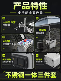 Multi-functional Fishing Bucket with Seat, Hard Shell Ice Fishing Lure Box with Storage