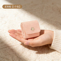 Mini Portable Microfiber Jewelry Pouch with Compartments for Rings Earrings Travel