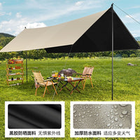 Thickened Black Glue Oxford Cloth Tarp for Outdoor Camping Picnic Beach Sunshade Rain Shelter