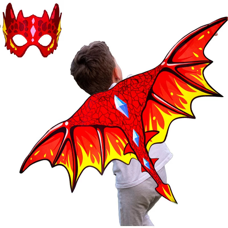 Kids' Dinosaur Costume Set with Cape and Mask for Stage Performance & Talent Show