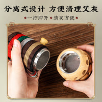 Portable Bianstone Moxibustion Jar with Bamboo Scraping Tool for Whole Body Warm Moxa Therapy