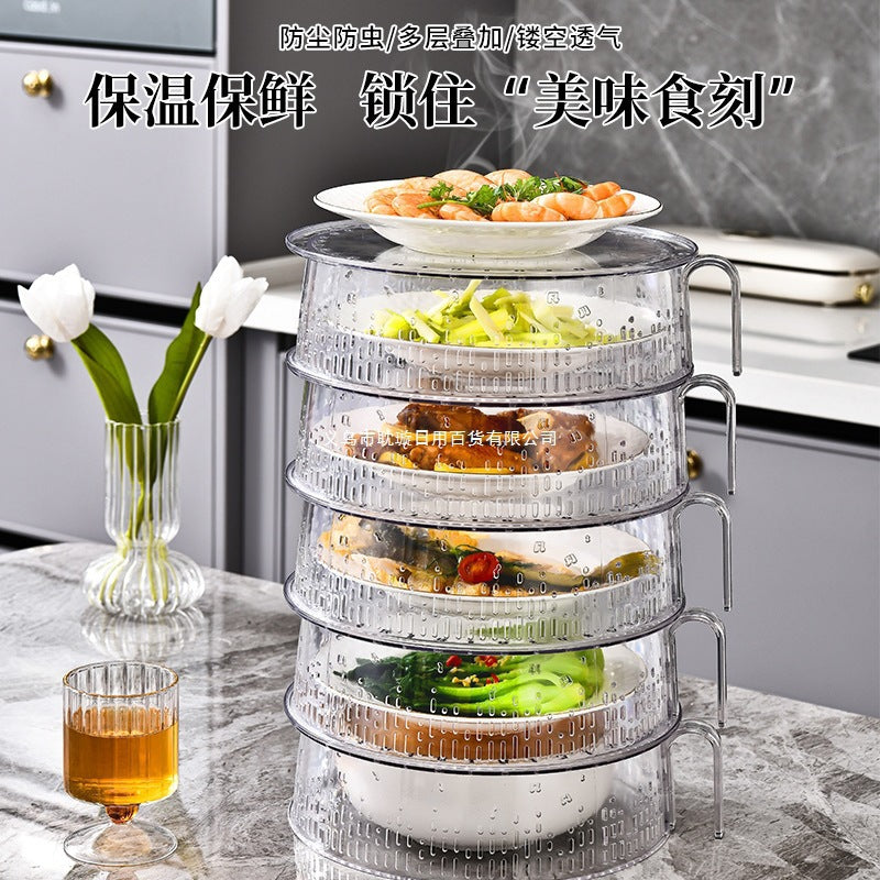 Hollow Food Cover Stackable Insulated Breathable Anti-Fly Insect Proof Meal Cover for Home Dining Table
