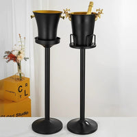 Thickened Stainless Steel Freestanding Ice Bucket with Stand for Bar and Home Decor