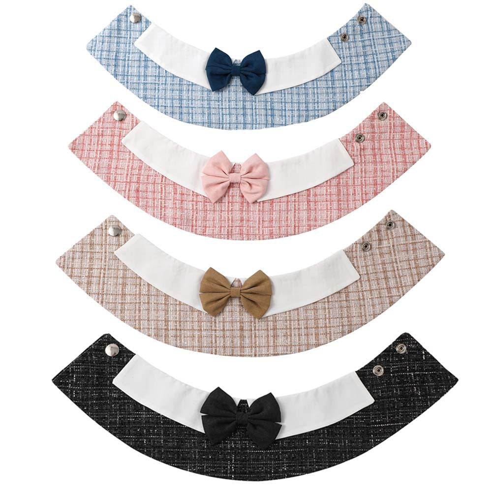 Striped Cartoon Pet Dog Bandana with Bow Tie Collar for Small to Large Dogs