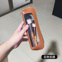 Bamboo Handle 7-Piece Makeup Brush Set with Optional Bag for Powder, Blush, Eyeshadow, Highlight