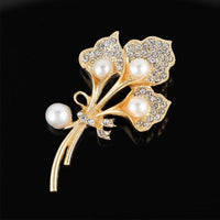 Korean Style Alloy Brooch for Women, Rhinestone Embellished Anti-Exposure Pin for Coats and Dresses
