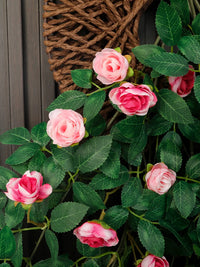 Artificial Flower Wall Decor with Hanging Planter for TV Background Wall