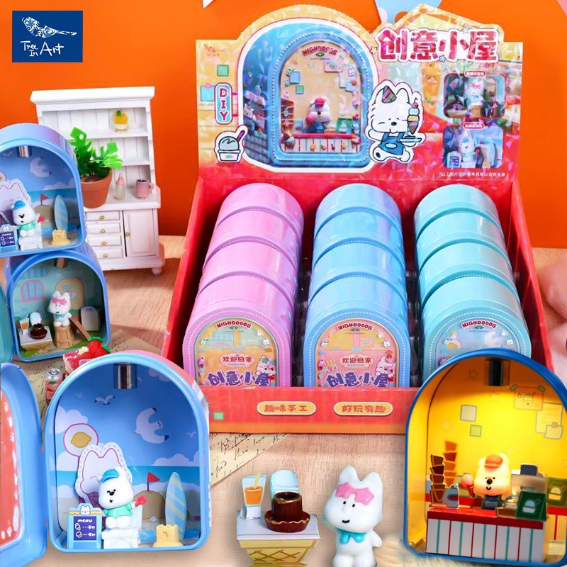 Qingyifang Creative Miniature DIY House Iron Box Assembly Toy for Girls