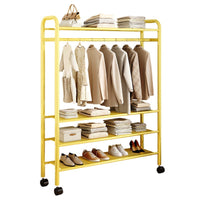 Multi-tier Entryway Shoe Rack and Coat Stand with Storage Shelves