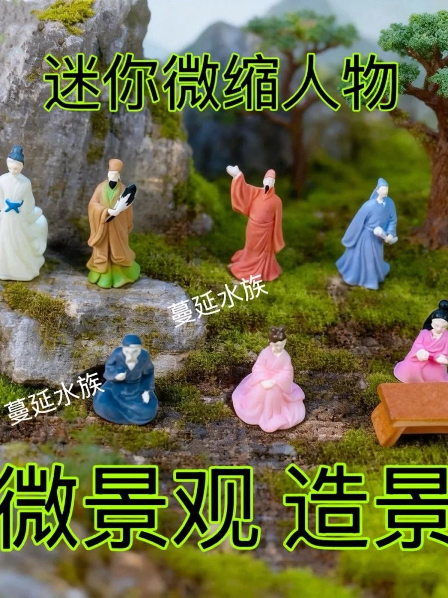 Miniature Ancient Chinese Beauty Figurines for Micro Landscape Decor